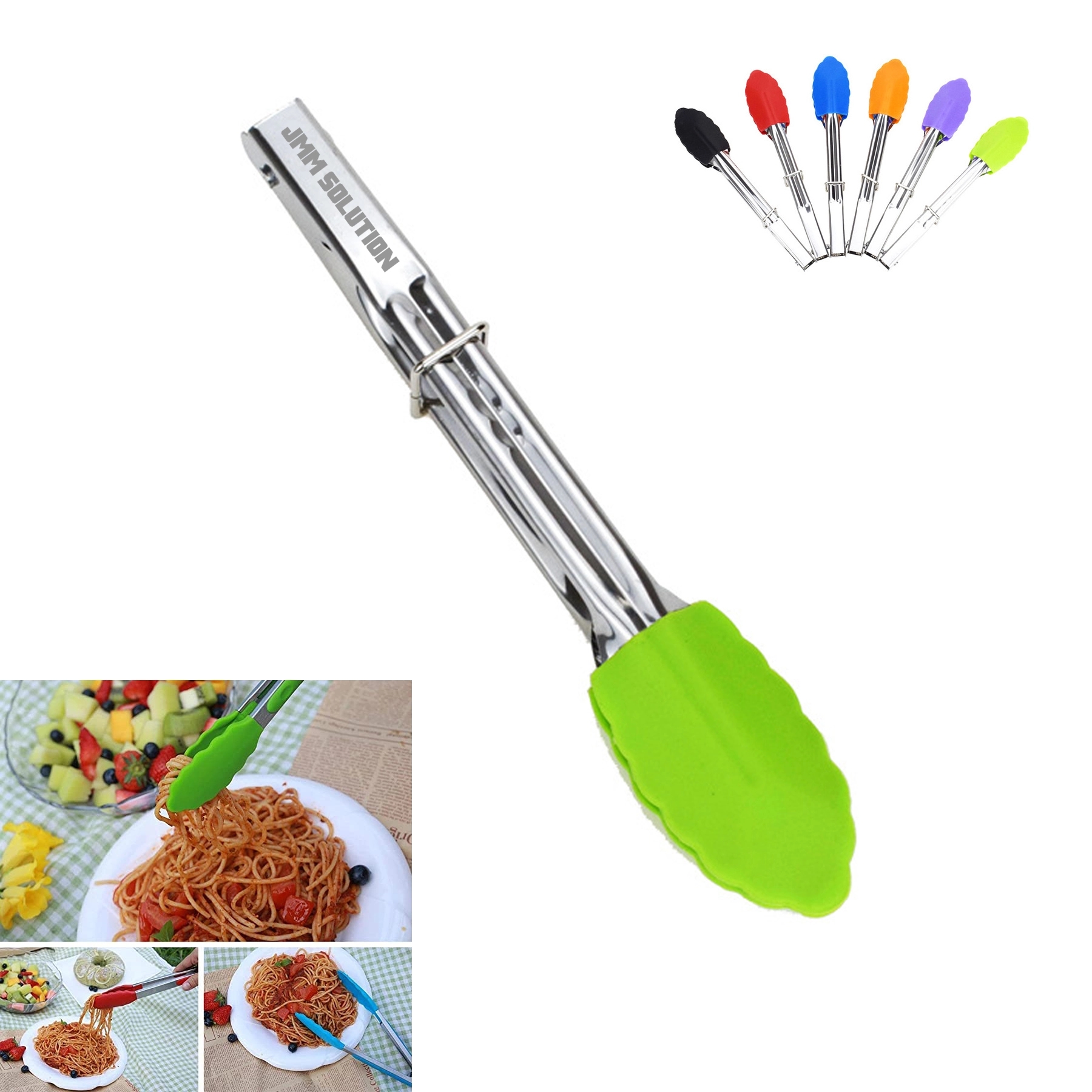 7 Inch Silicone   Kitchen Tongs 1