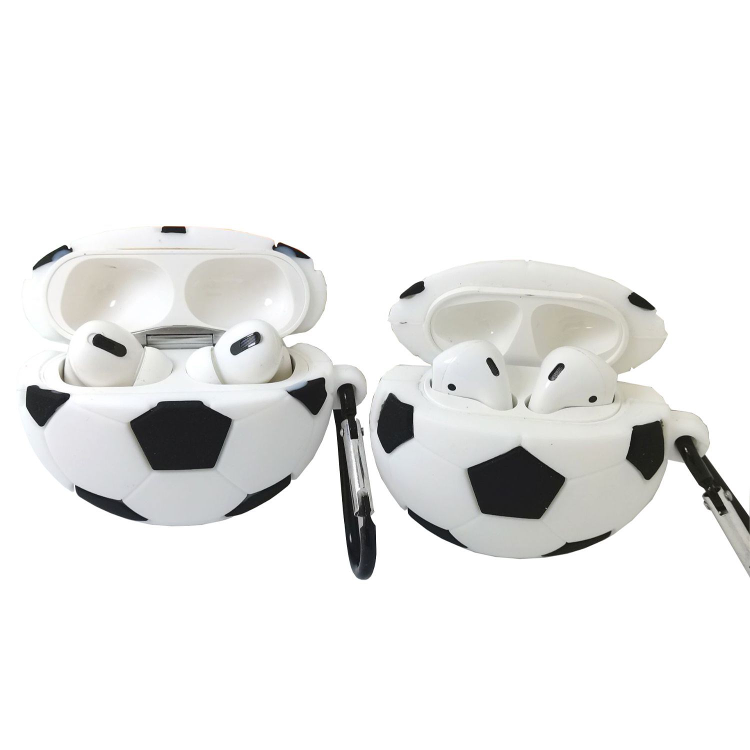 Silicone Soccer Airpods Case with Keyring 1