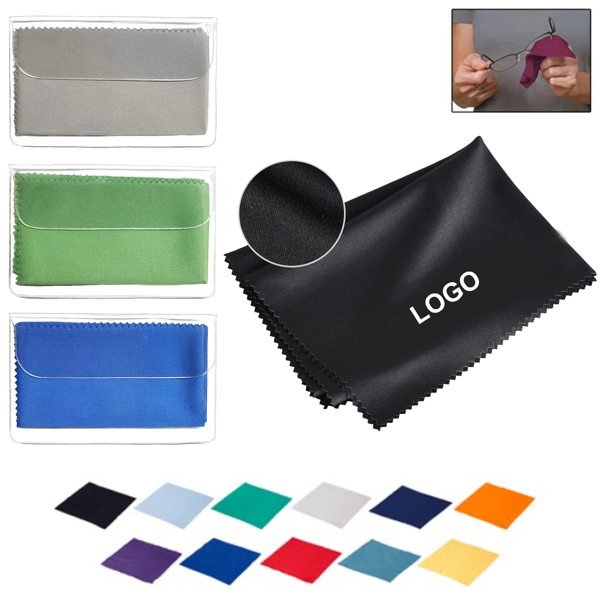 MOQ 100PCS Rush Service Microfiber Cleaning Cloth In Pouch 3