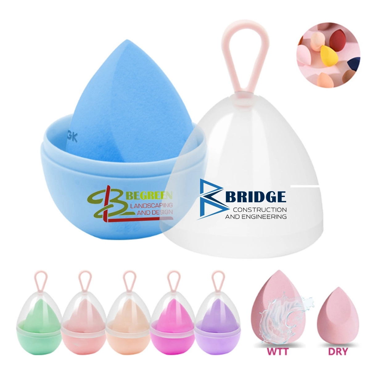 Portable Dry Wet Soft Multi Colored Makeup Sponge 3