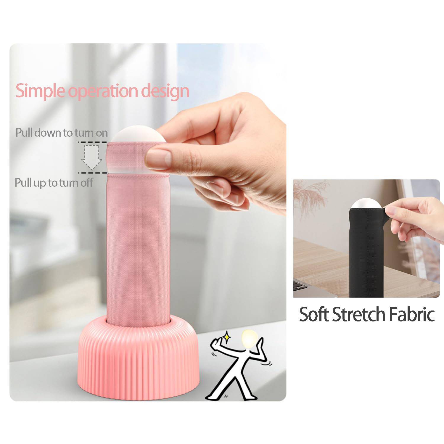 Pull-Cord Ambient Night Light with Detachable Base 3