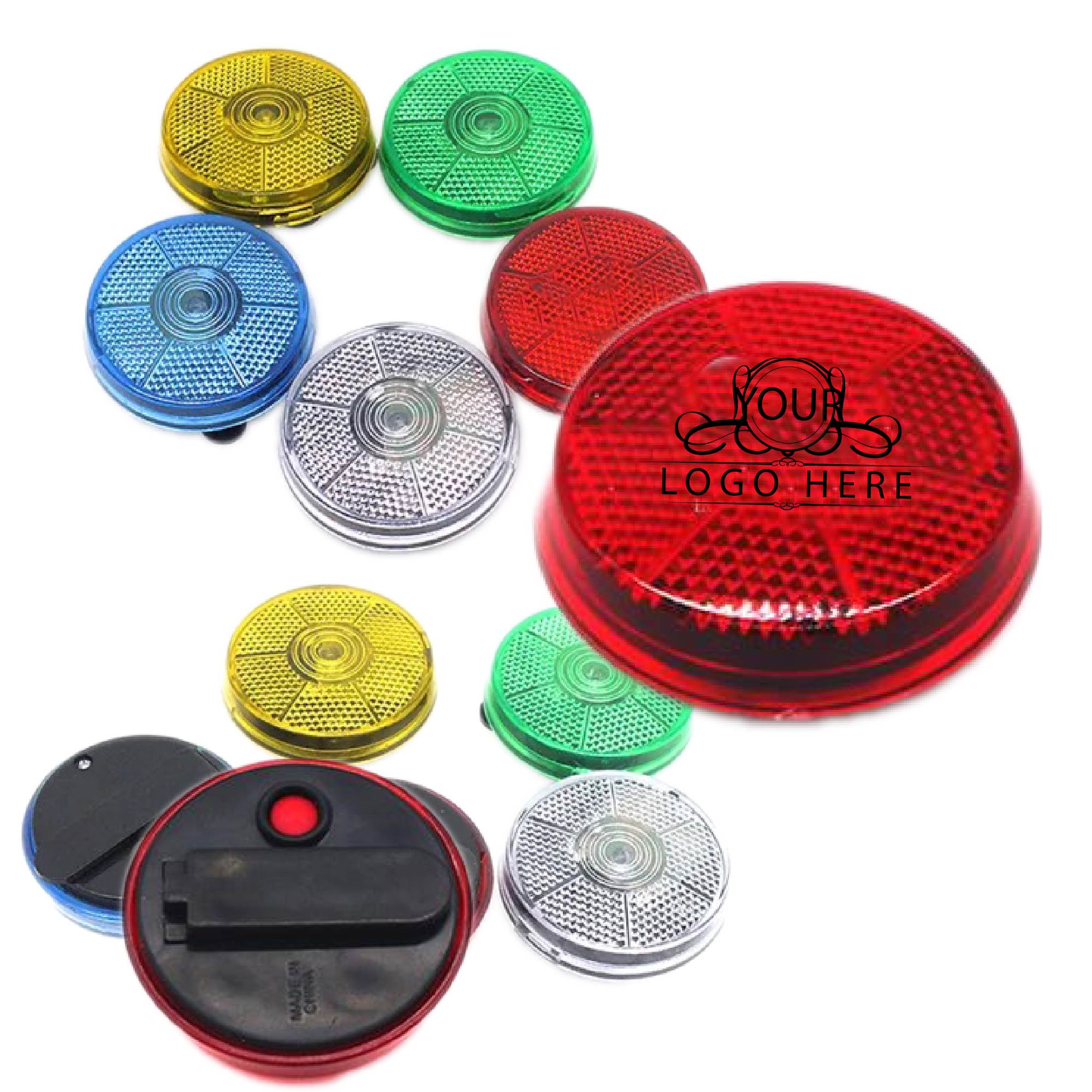 Round Blinking Light With Back Clip 2