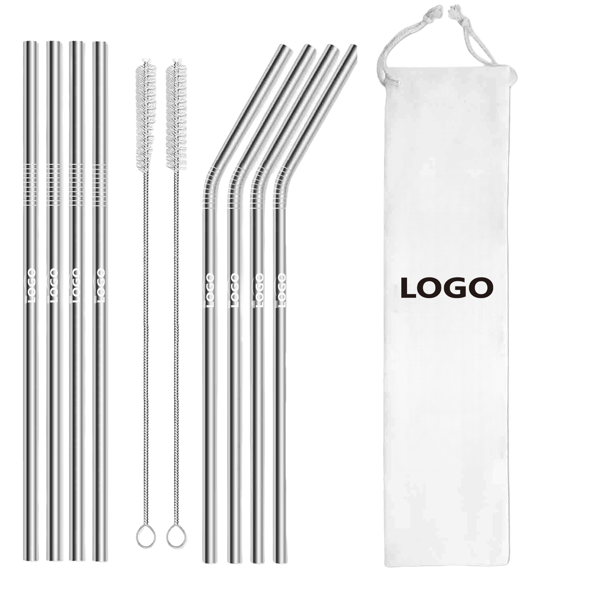 Set 8 Pack Stainless Steel Smoothie Straws 3