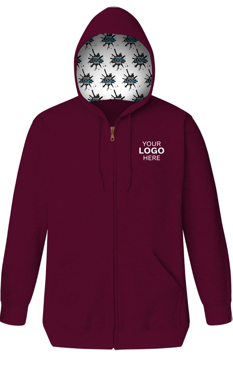 Your Logo Here Adult Fleece Zip Front Hoodie 6