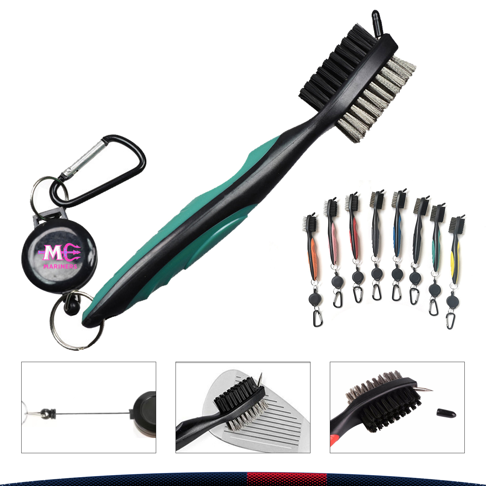 Retractable Double-Sided Golf Club Brush 1