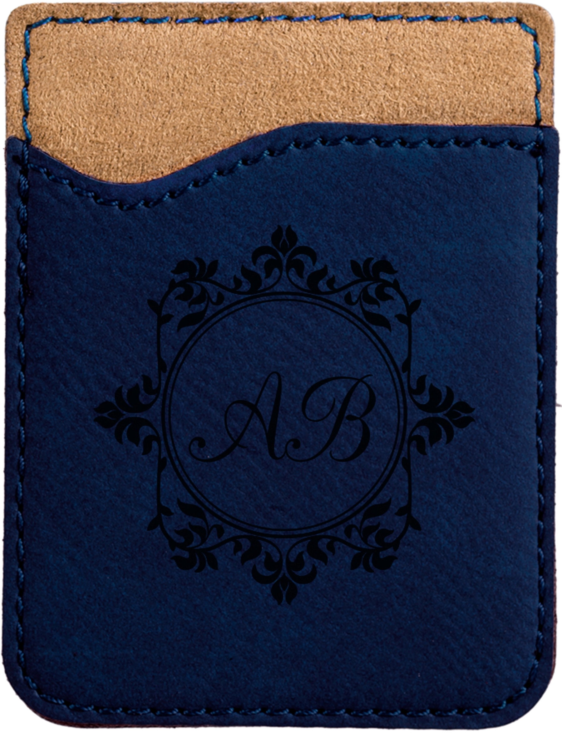 Blue Laserable Leatherette Phone Wallet 1