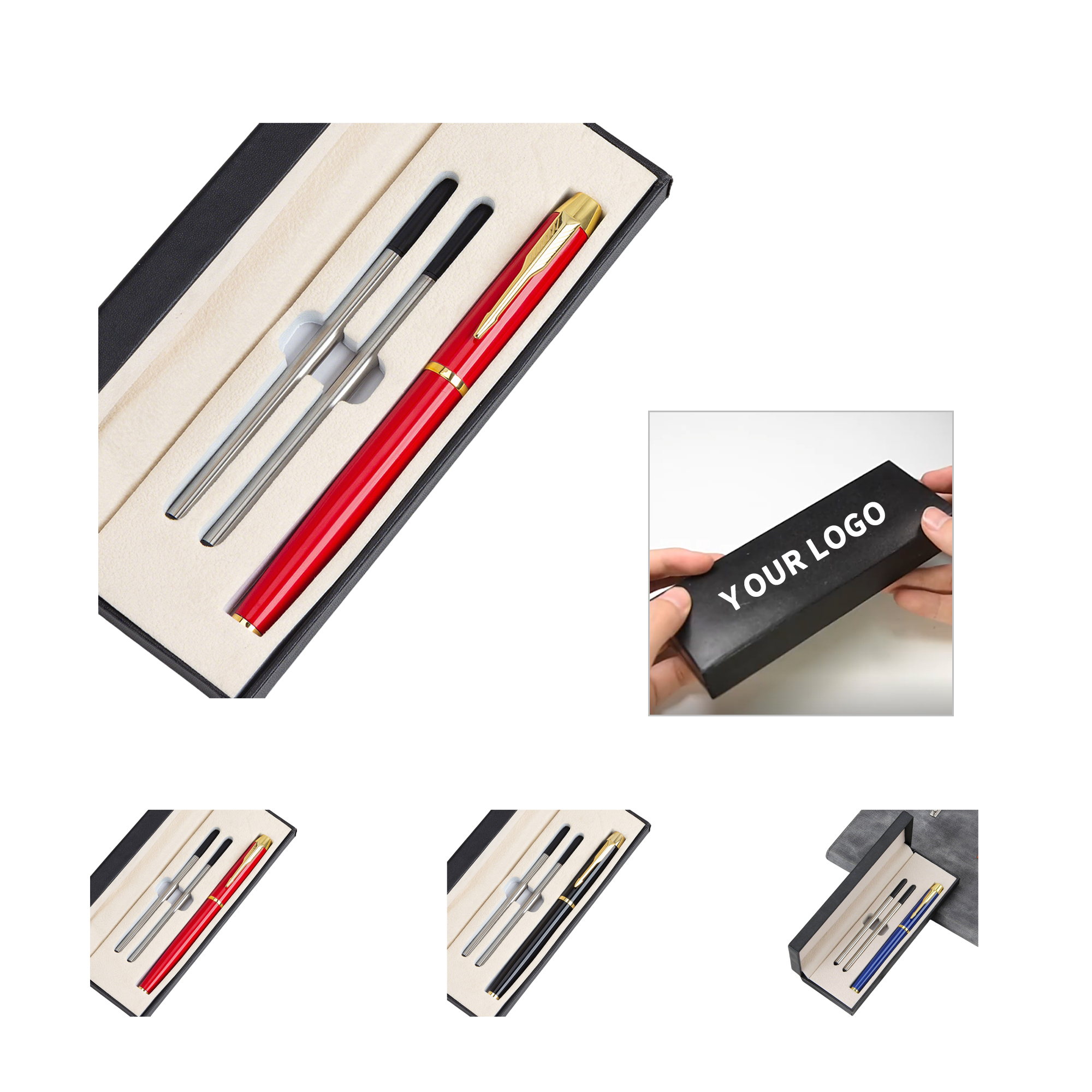 Executive Metal Pen Set With Two Refills 6 5/8 x 2 3/8 x 1" 3