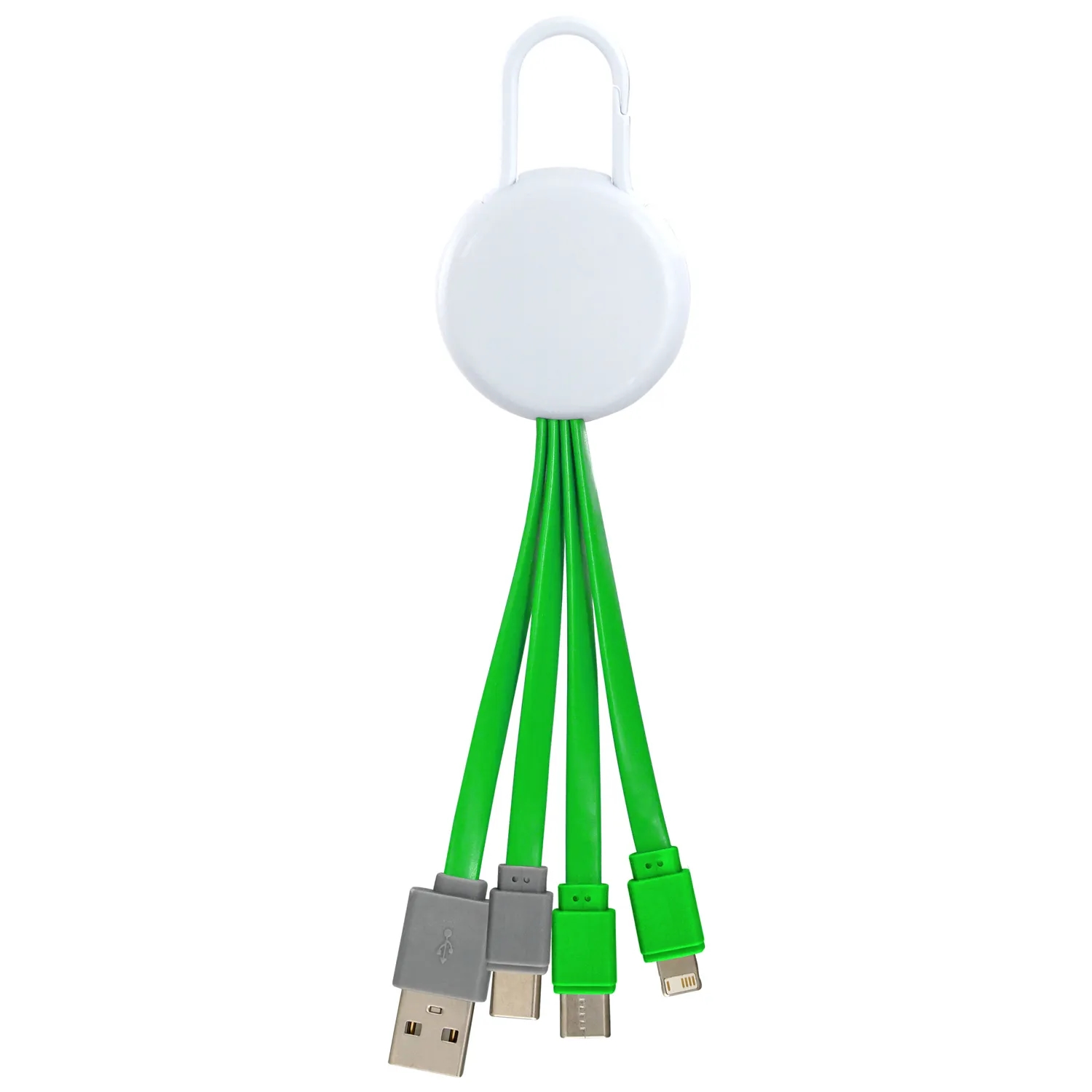 WHITE VIVID CLIP 3-IN-1 DUAL INPUT CHARGING CABLE 9