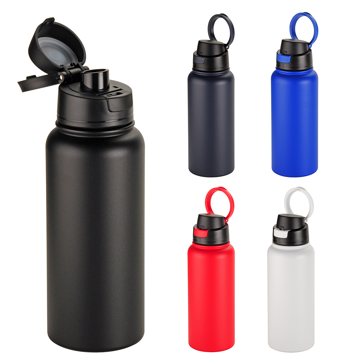 Cabrio 32 oz Recycled Stainless Steel Vacuum Insulated Bottle, custom water bottle with logo imprint 32