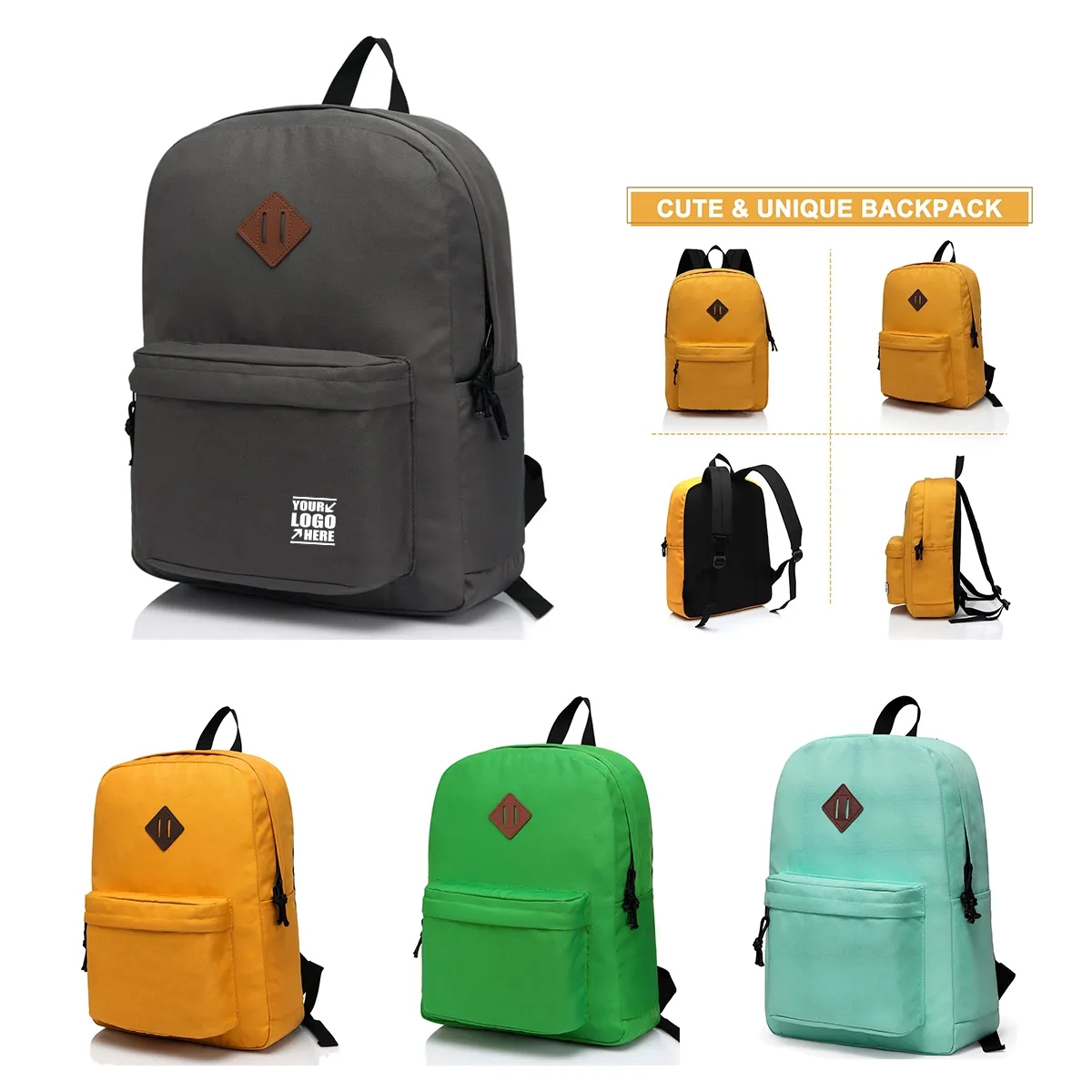 Customized Lightweight Classic Basic Backpack for School 2