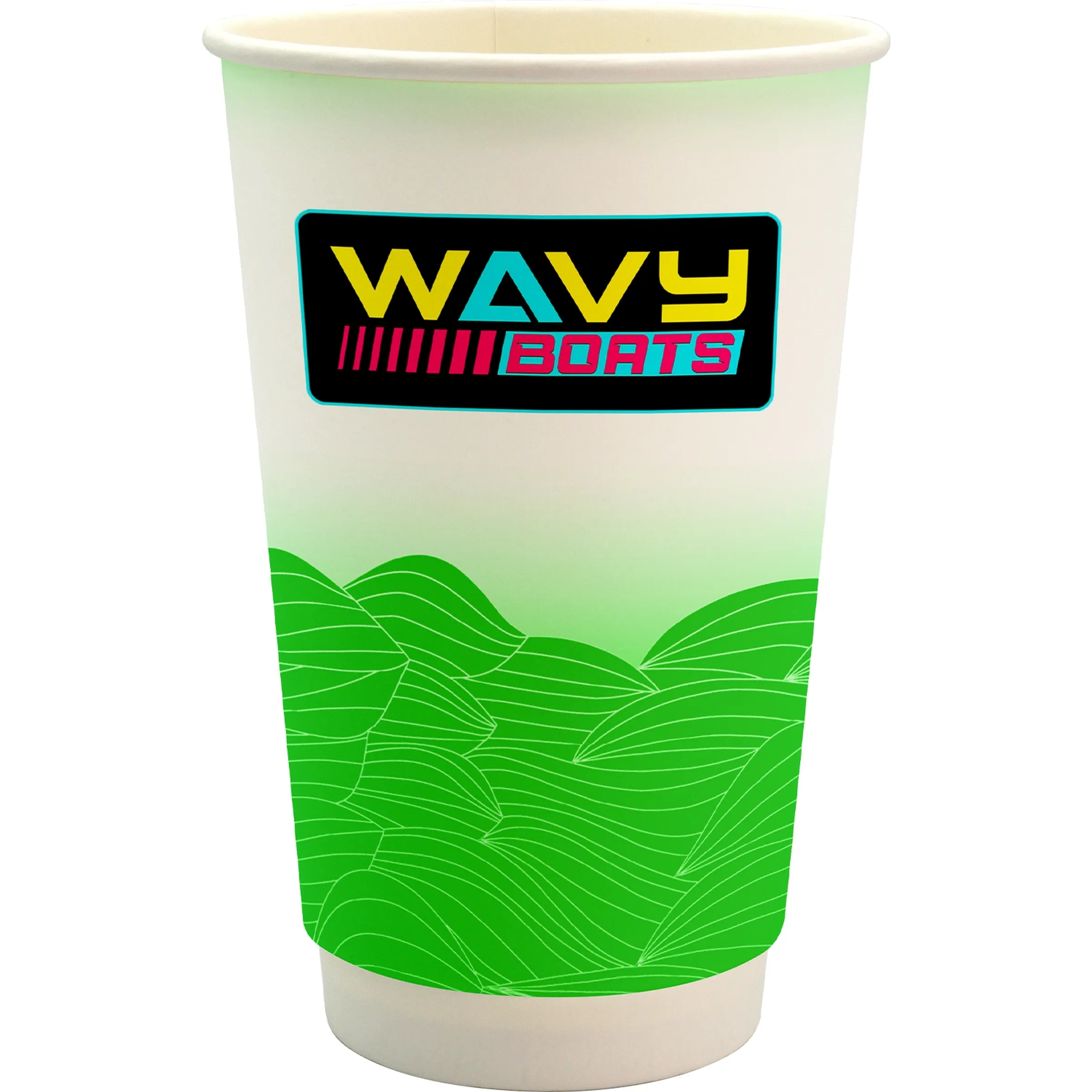 16 oz. Full Color Turbulent Waves Cube Paper Cup 21