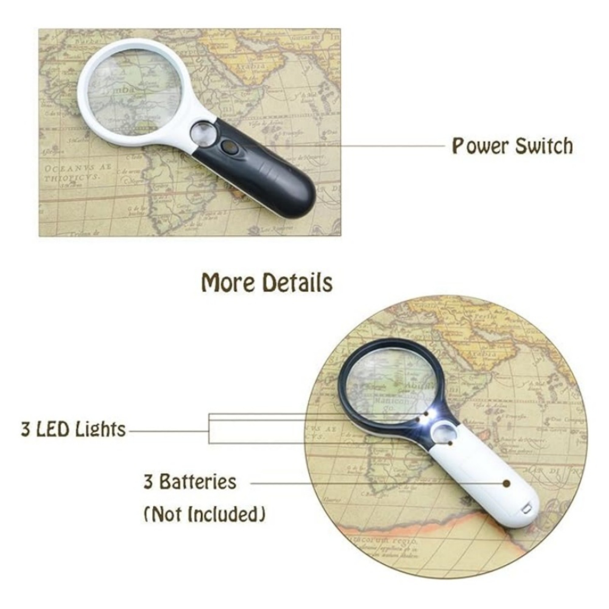 3X 45X Handheld Magnifier 4
