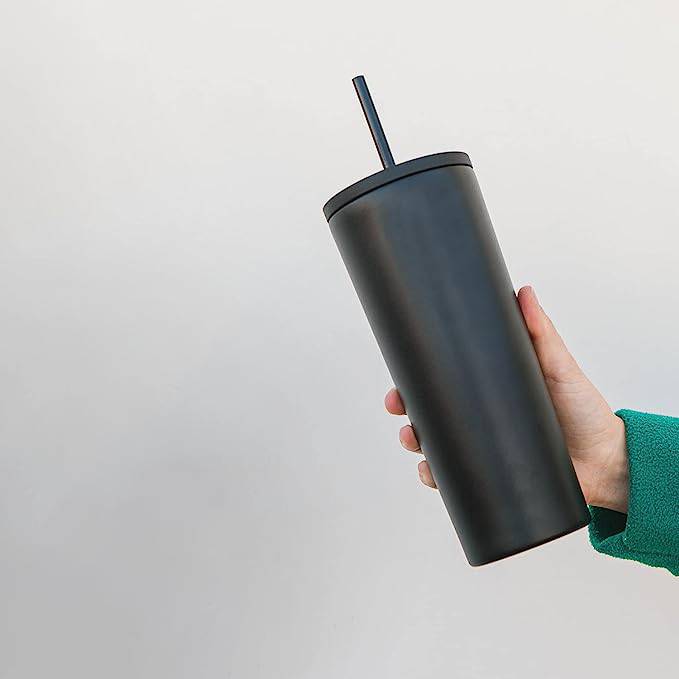 24oz Stainless Steel Coffee Cup with Straw 2