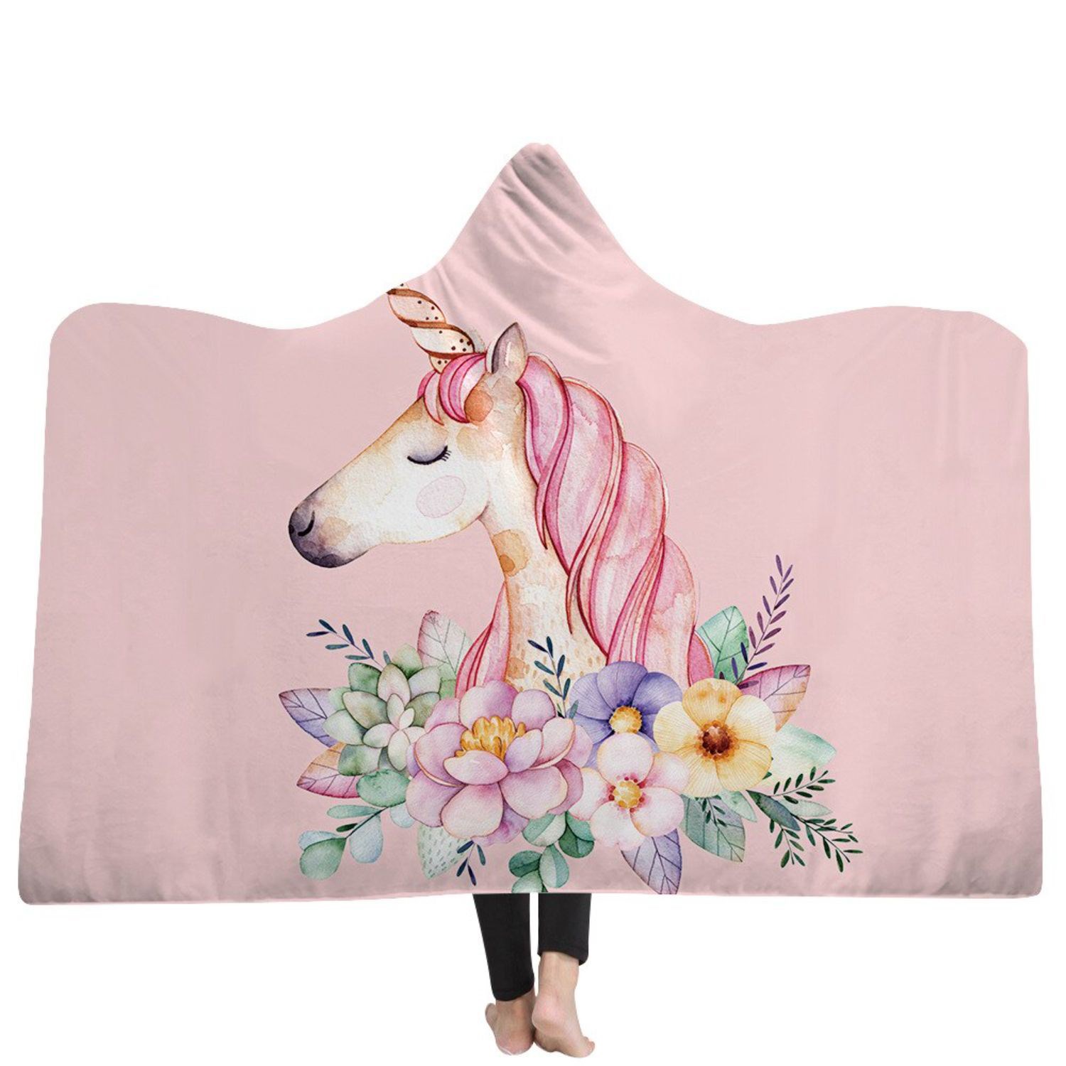 40x50 Hoodie Crystal Velvet Sherpa Sublimation Cloak Blanket 2