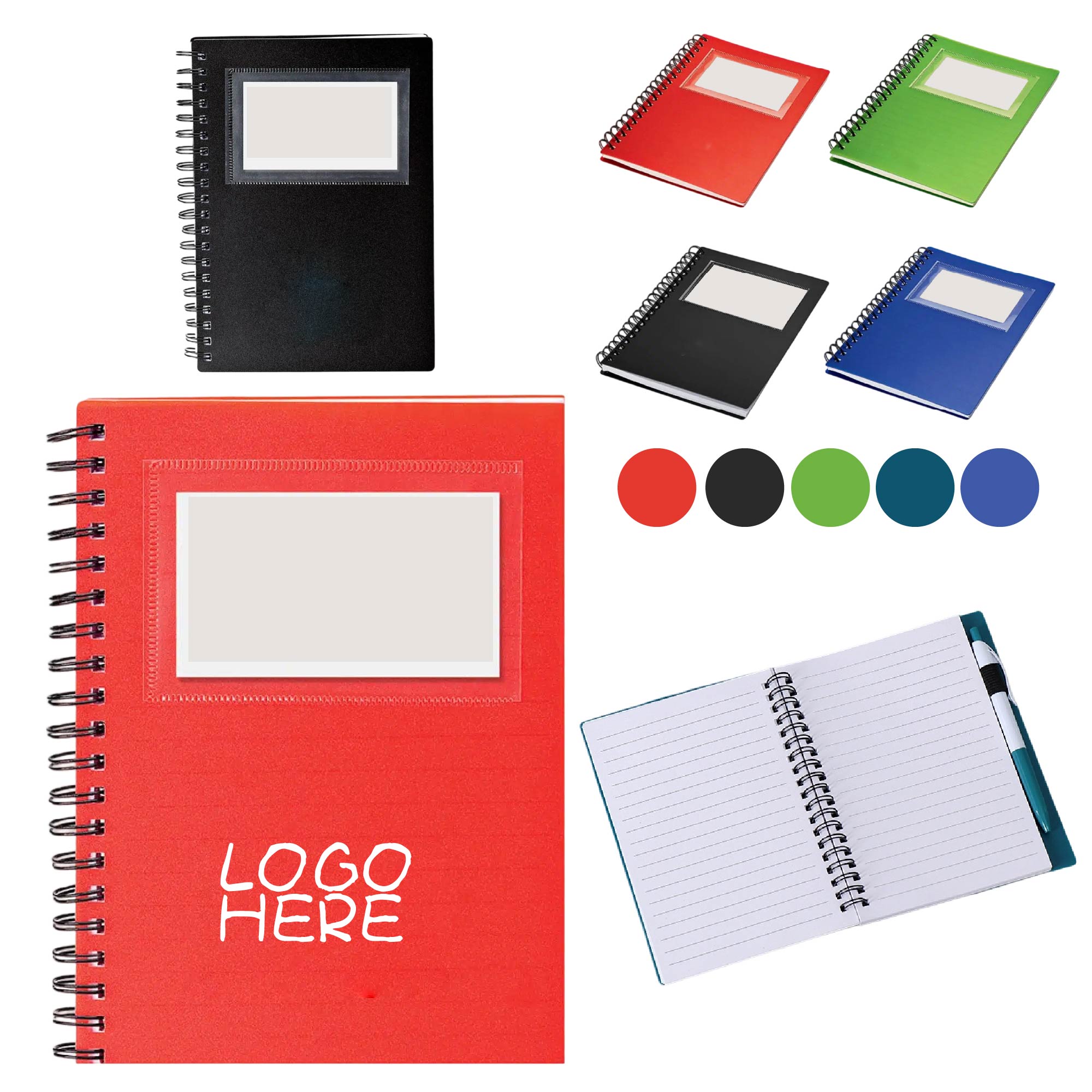 Plastic Spiral Bound Journal w/Pen 2