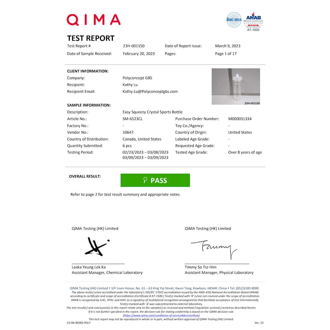 Easy Squeezy Crystal 24oz Sports Bottle 1