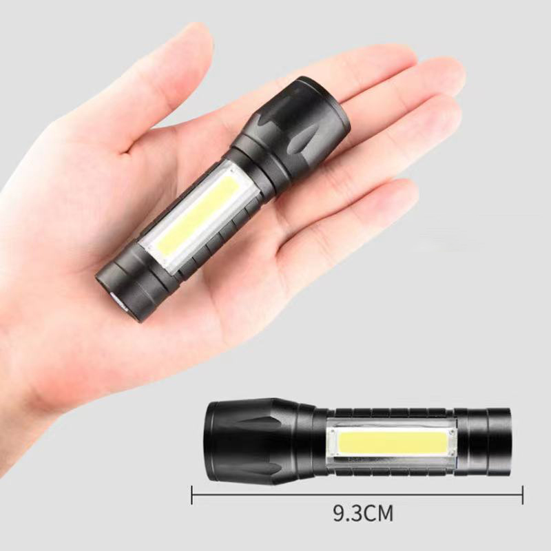 USB Rechargeable LED Flashlight w/COB Side Lights 3