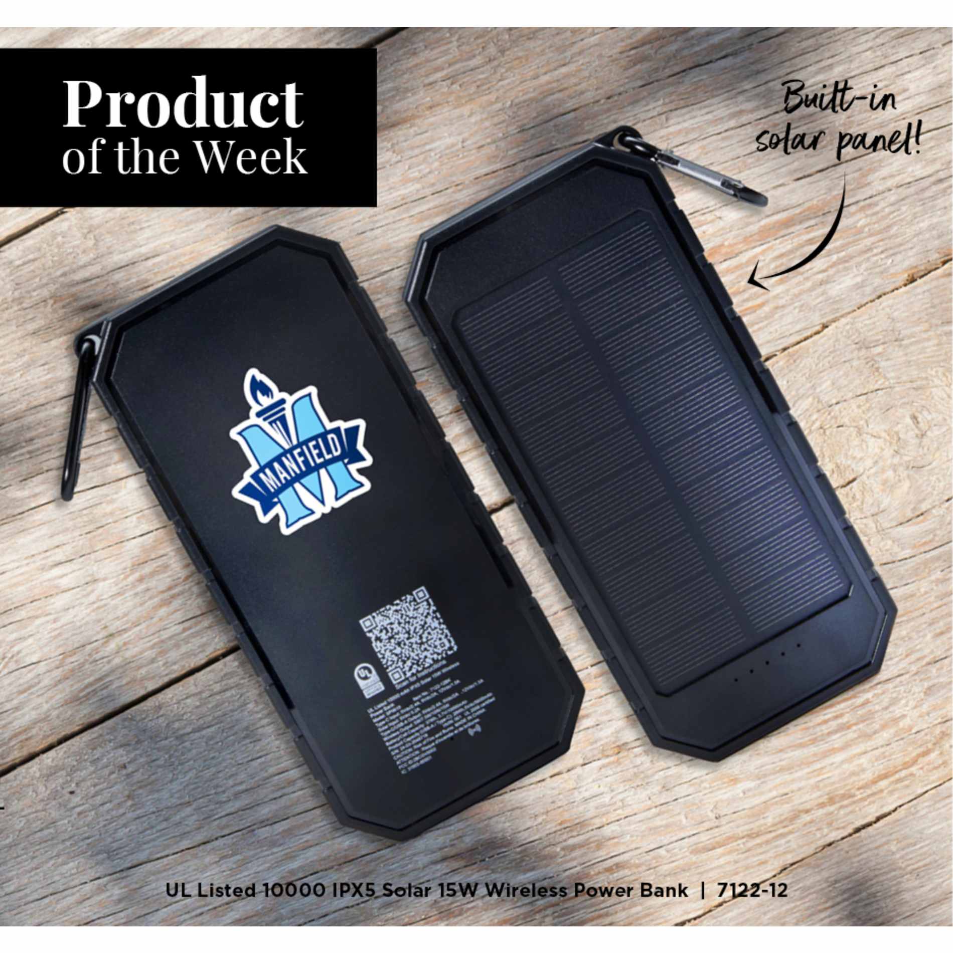 UL Listed 10000 IPX5 Solar 15W Wireless Power Ban 45