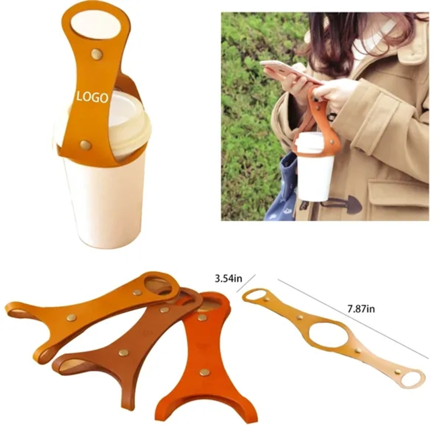 Simple leather cup holder
2