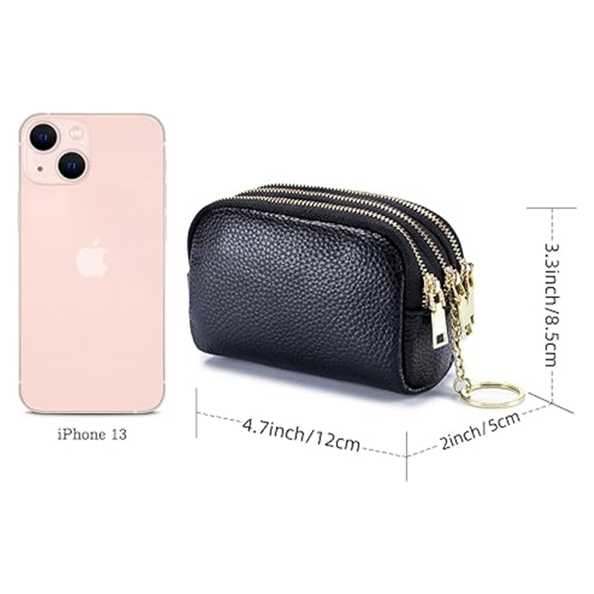 Leather Coin Purse With Key Ring 2