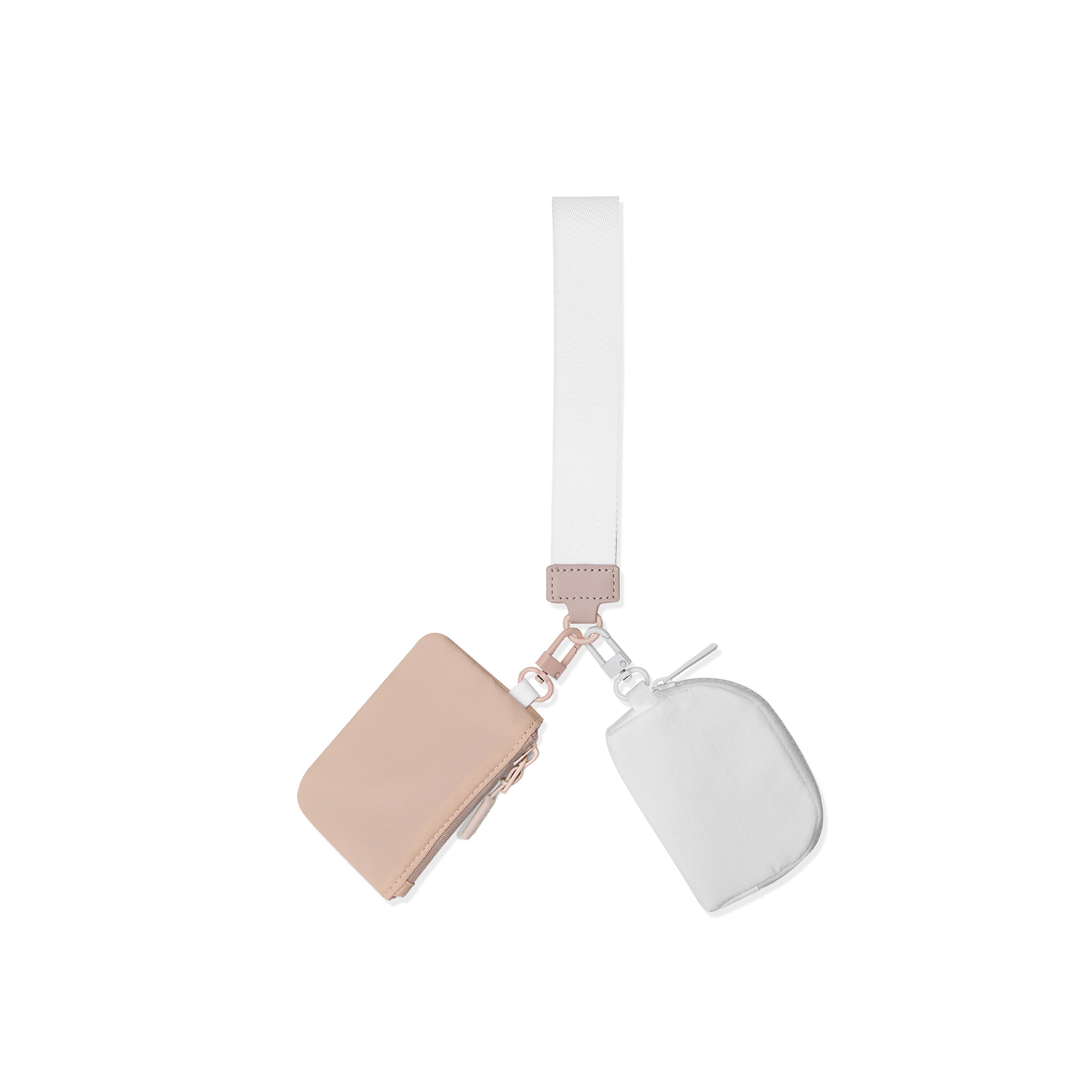 Nylon Dual Pouch Wristlet 3" x 4" With Zipper Strap 27