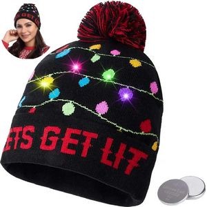 Light Up Christmas Holiday Sequins Hat 3