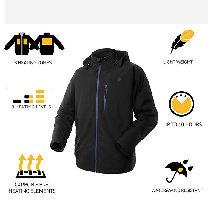 3 Area Heated Jacket Men Jacket Winter Warm Jacket 2