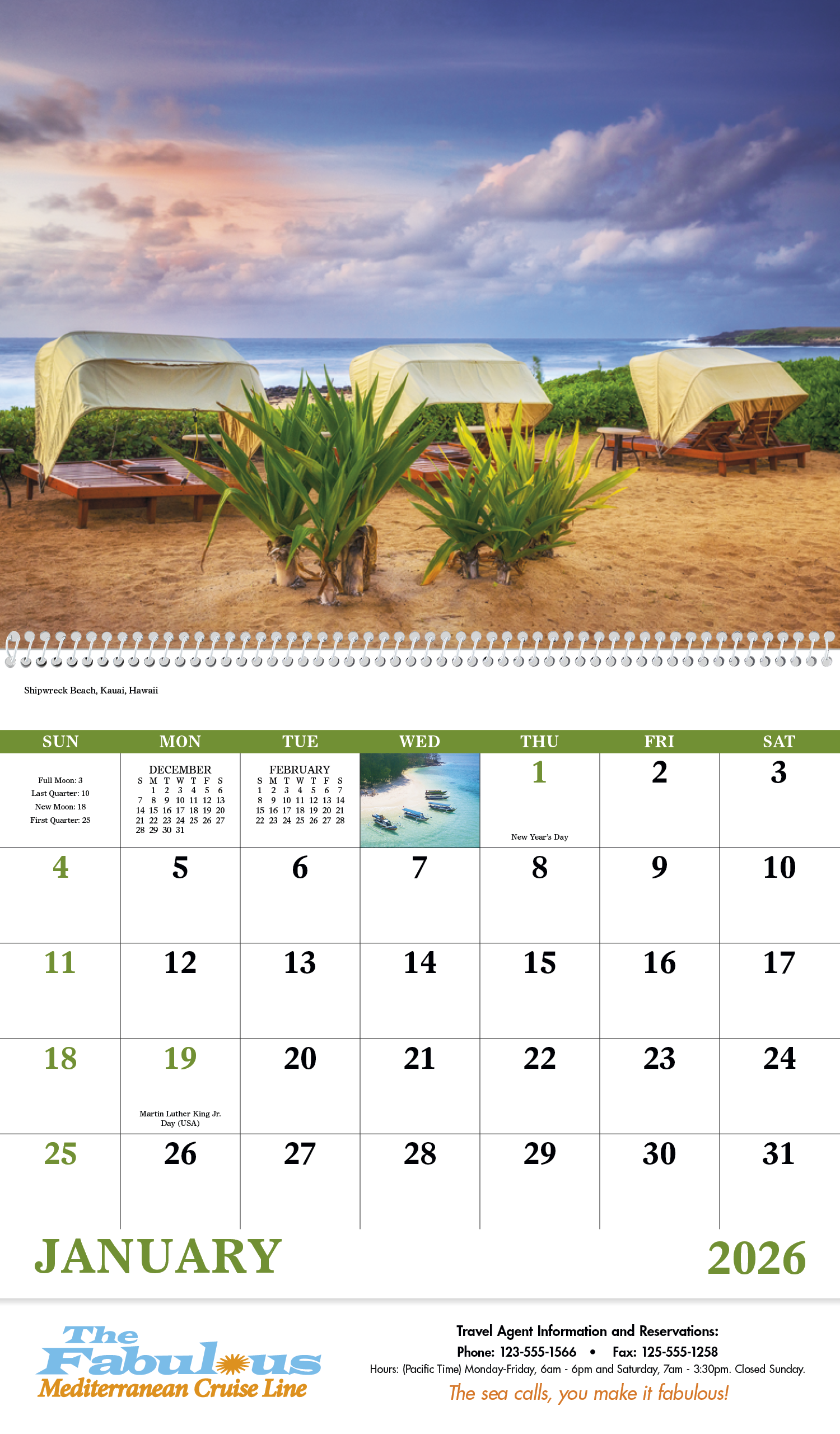 Good Value™ Beach Paradise - Spiral Calendar 10