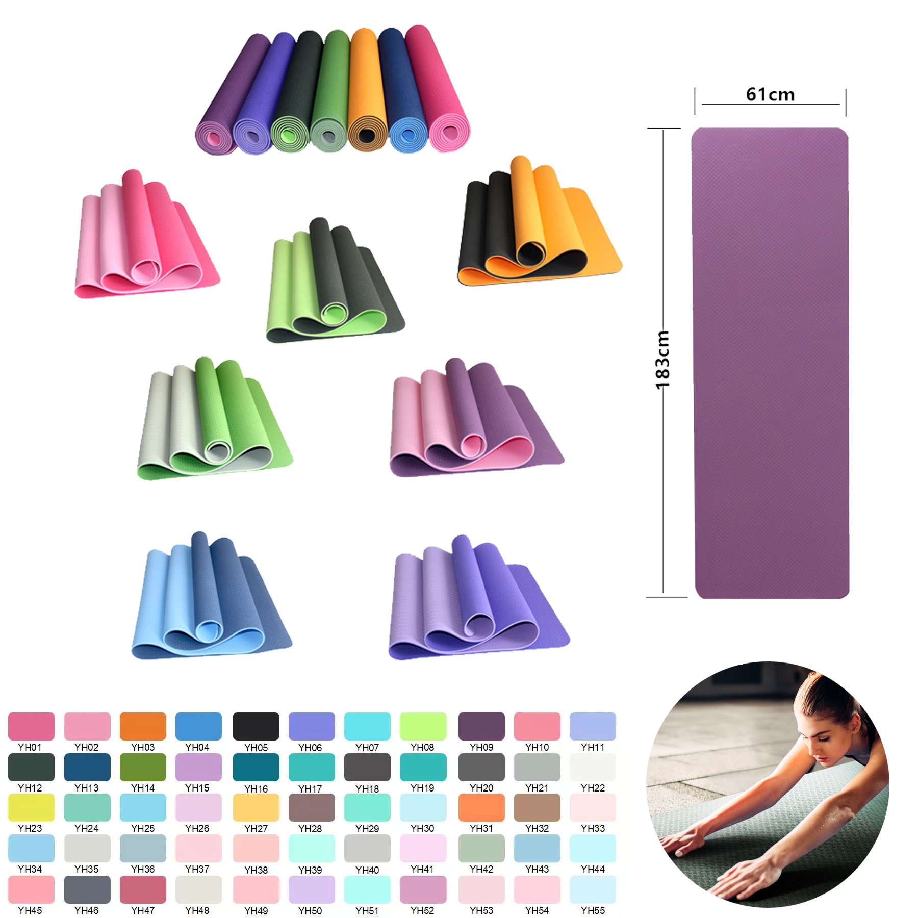 TPE Yoga & Exercise Floor Mat 2