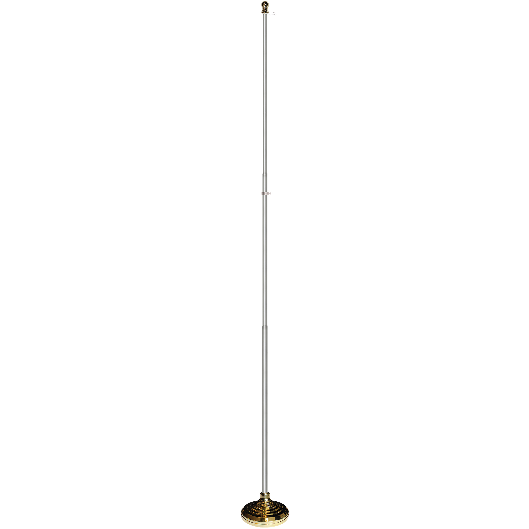 Indoor & Parade Telescopic Silver Pole And Base Kit - 8ft 4