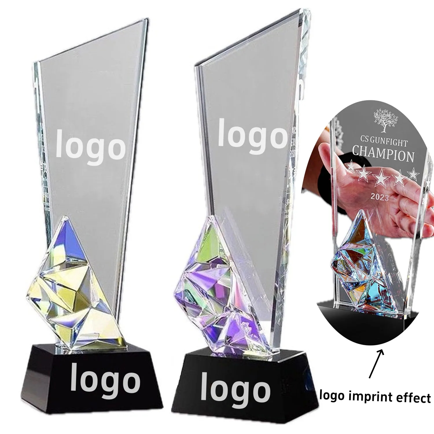 Customized Crystal Trophy Awards Glass Souvenir Gifts 4