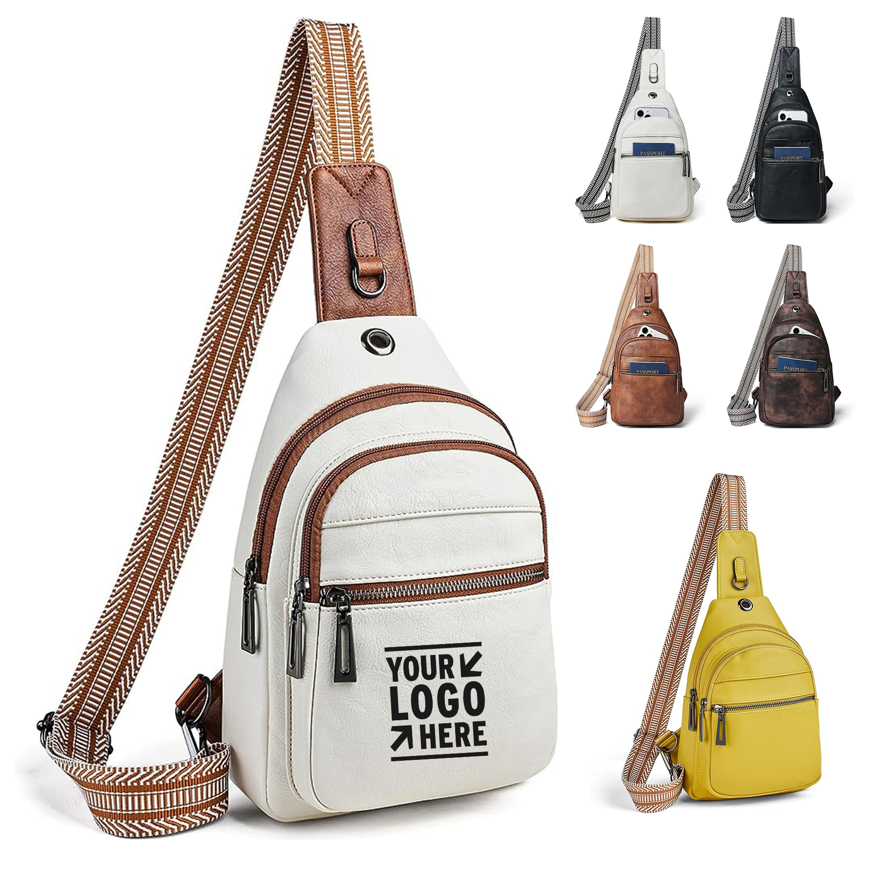 Women Faux Leather Anti Theft Small Casual Backpack Fanny Pack Crossbody Chest Sling Bags Purse