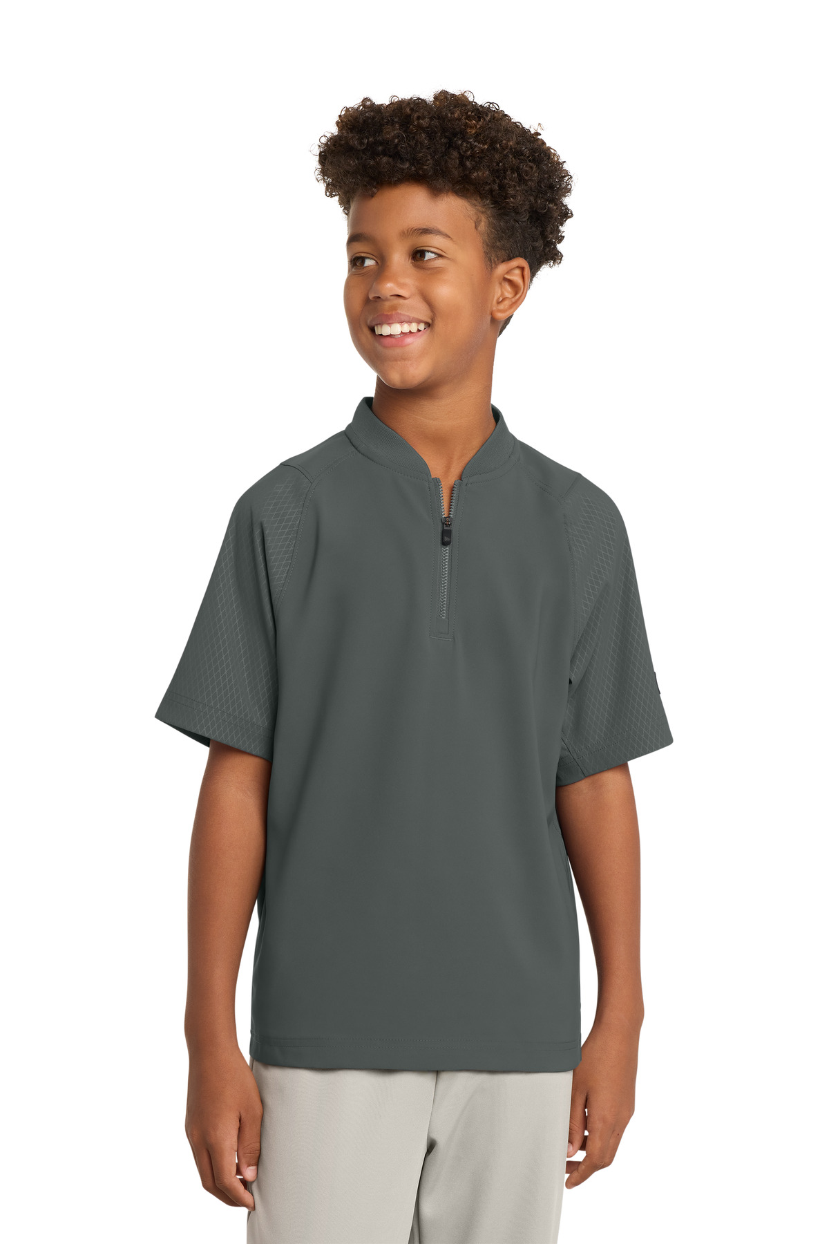 New Era Youth Cage Short Sleeve 1/4-Zip Jacket. YNEA600 3