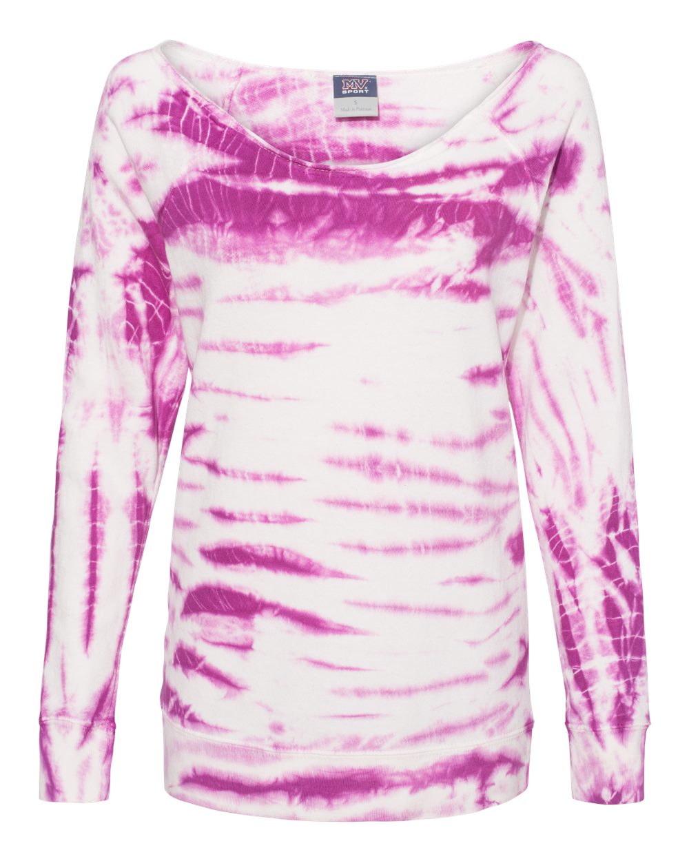 Women's French Terry Off-the-Shoulder Tie-Dyed Sweatshirt - W20173 6