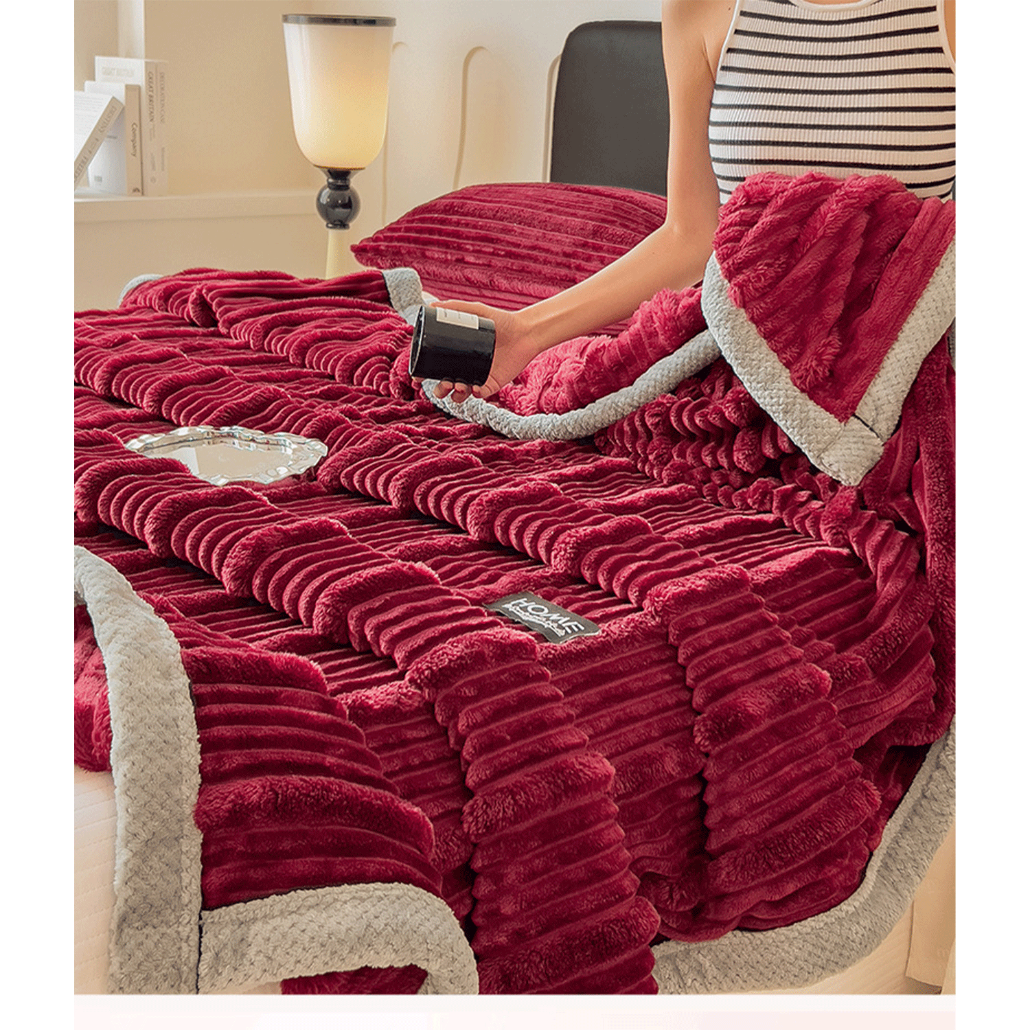 polyester solid color super soft Velvet Flannel blanket 19