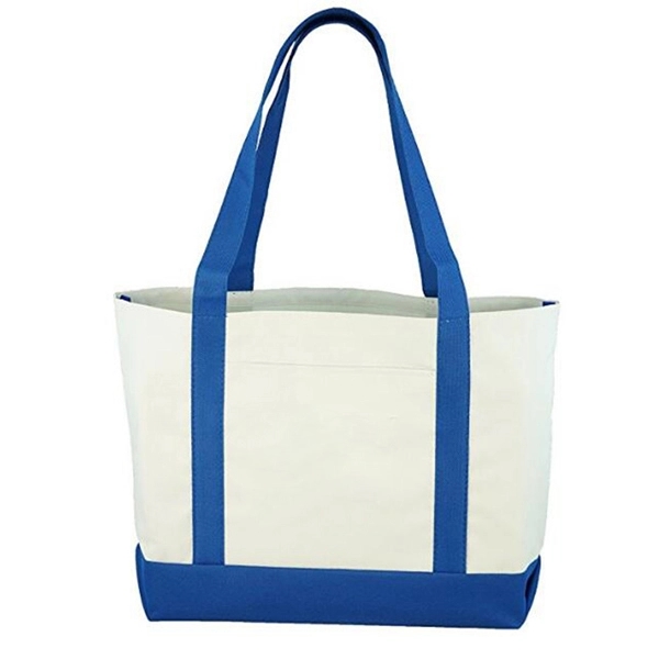 Heavyweight 12 oz. Cotton Canvas Pocket Boat Tote, custom tote bag with logo imprint 6