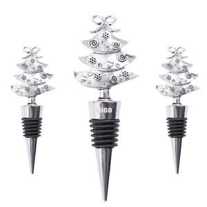 Elegant Silver Christmas Tree Wine Stopper Cork 7