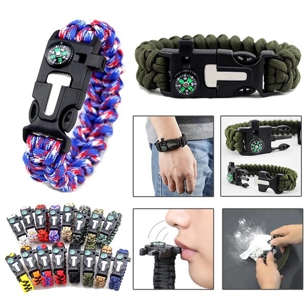 Survival Paracord Bracelet with Compass 1