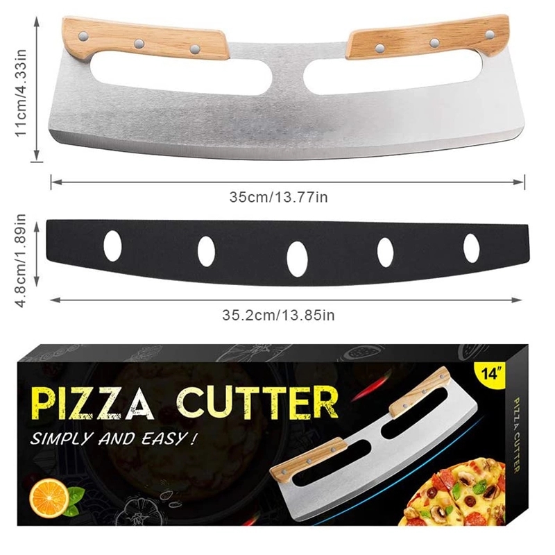 Double-Handle Pizza Cutter w/ Protector Cover 4