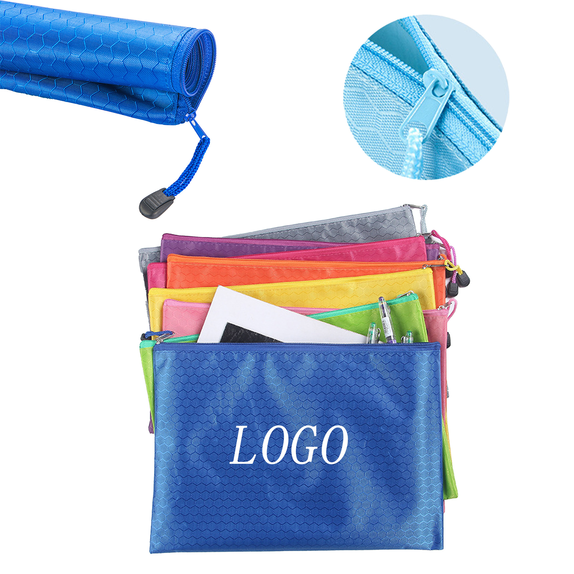Waterproof Oxford Fabric A4 Football Pattern Document Bag 2