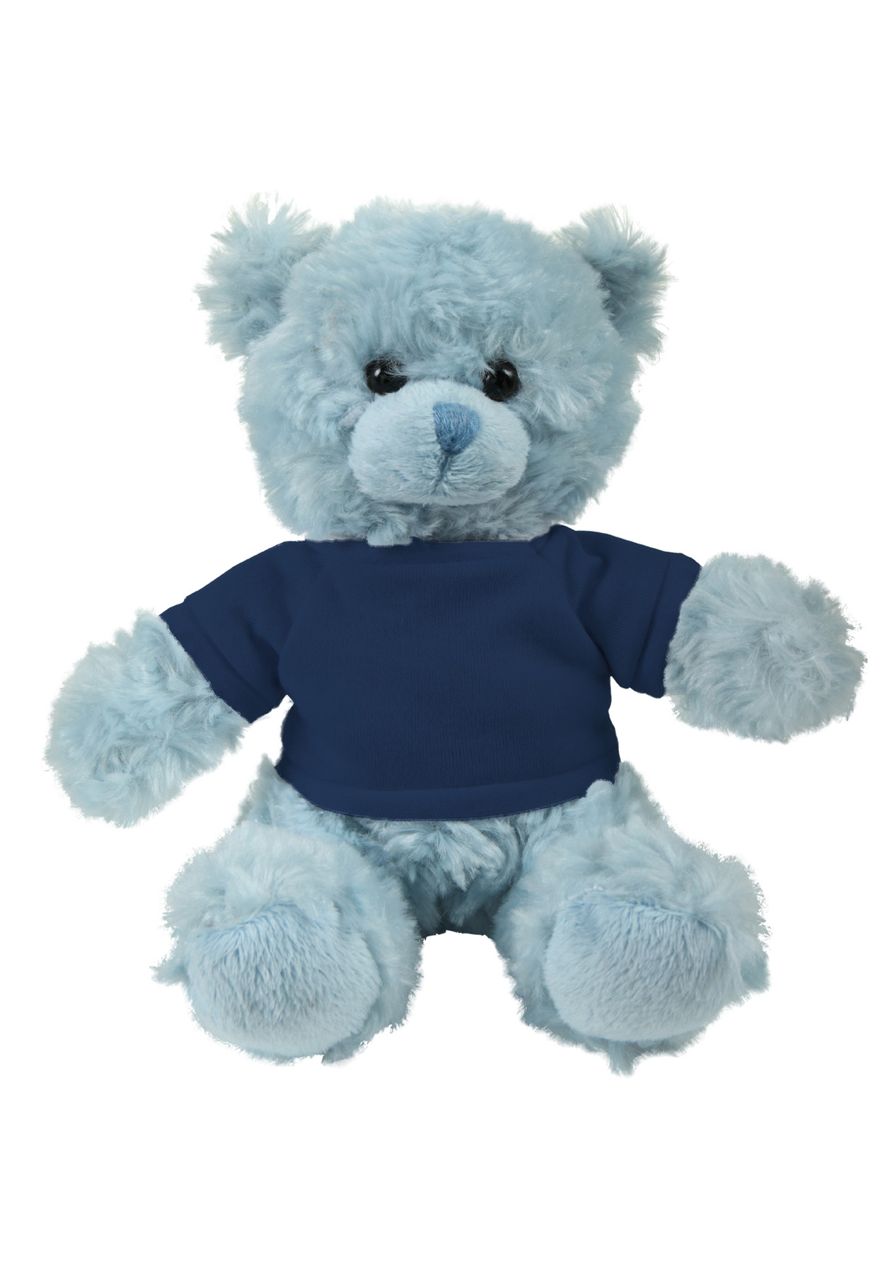 soft plush Blue Curly Sitting Bear with t-shirt 12