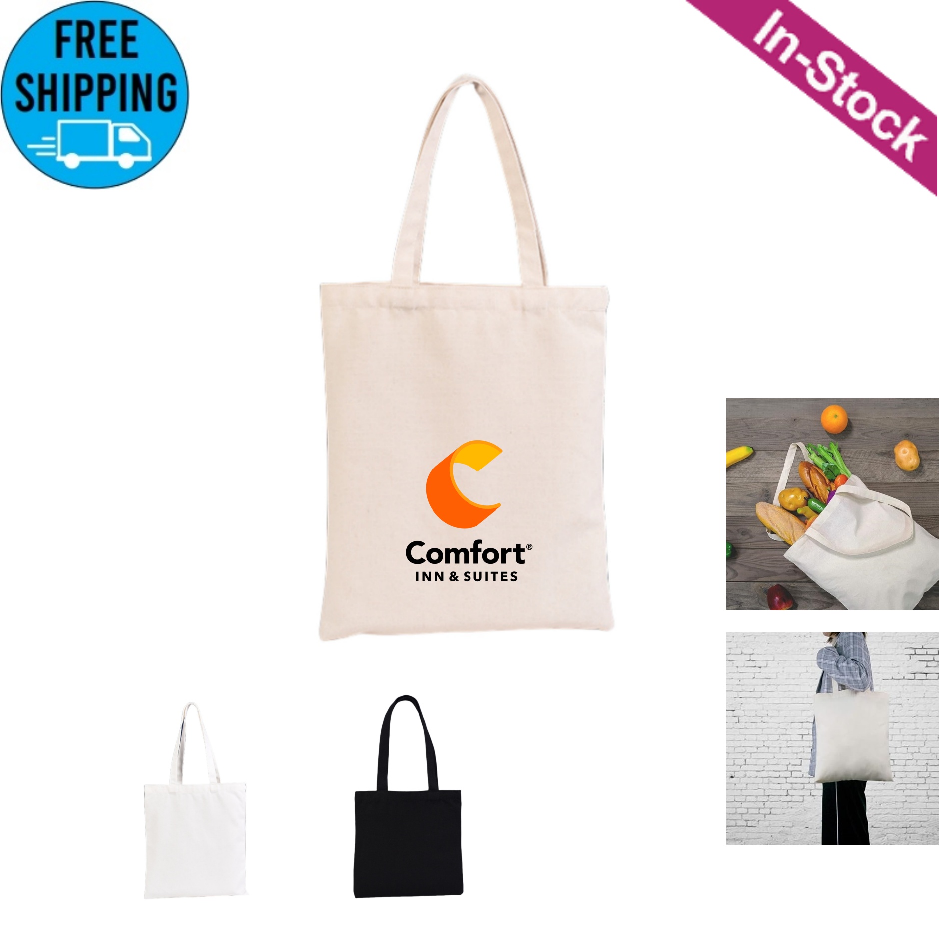 Canvas Tote Bags, custom tote bag with logo imprint 1