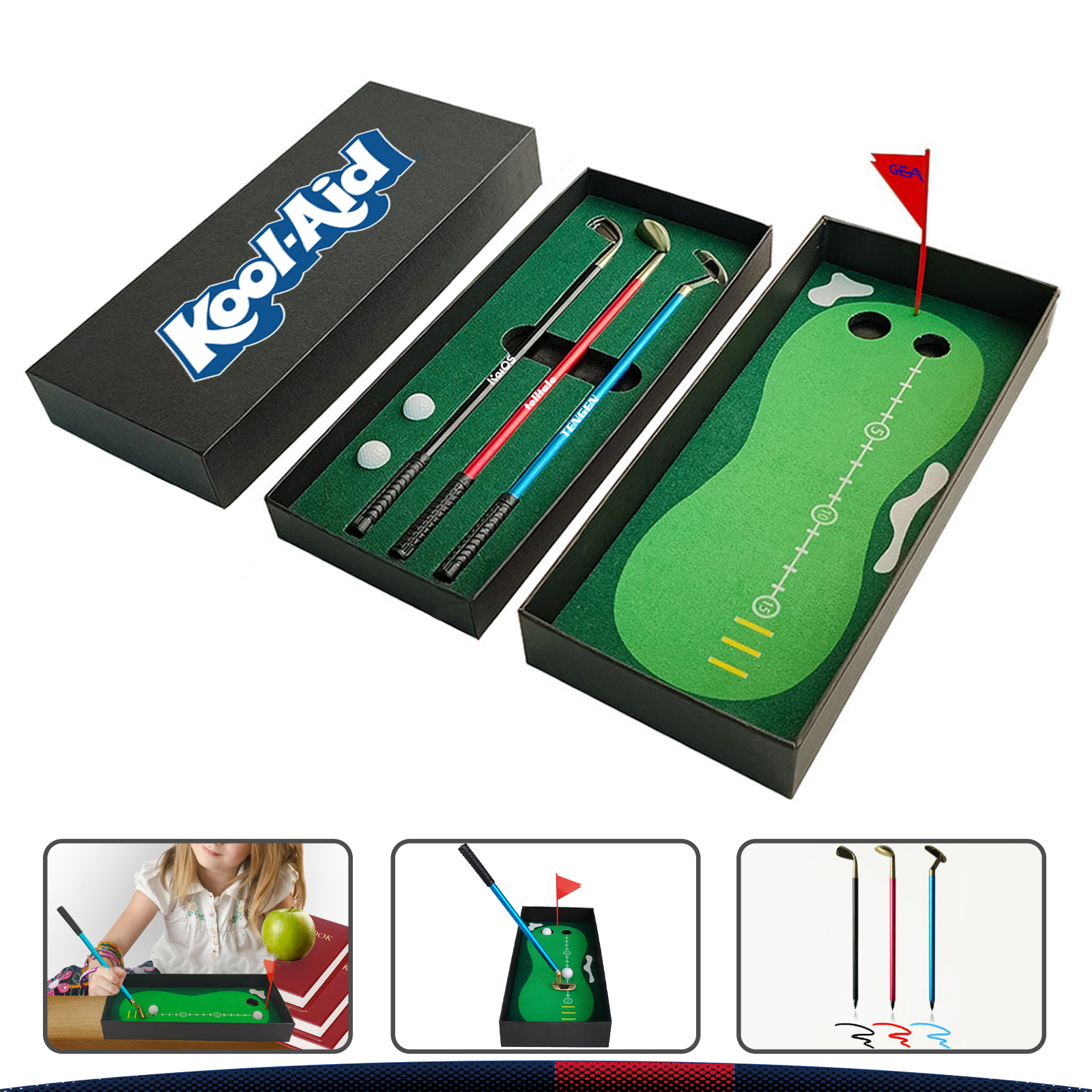 Mini Desktop Golf Ball Gift Pen Set 1