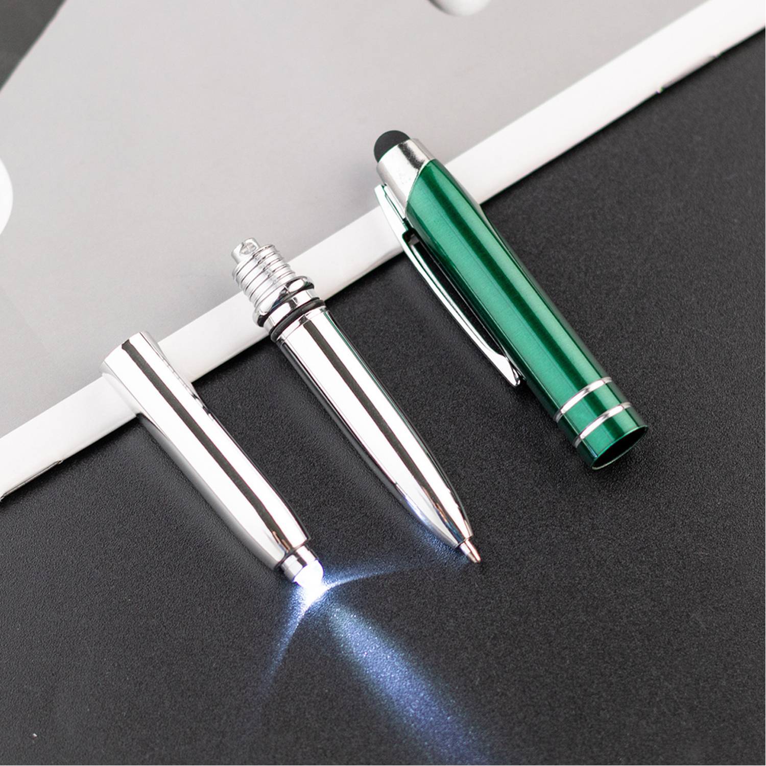 3 in 1 LED Light Metal Stylus Ballpoint Pen 12