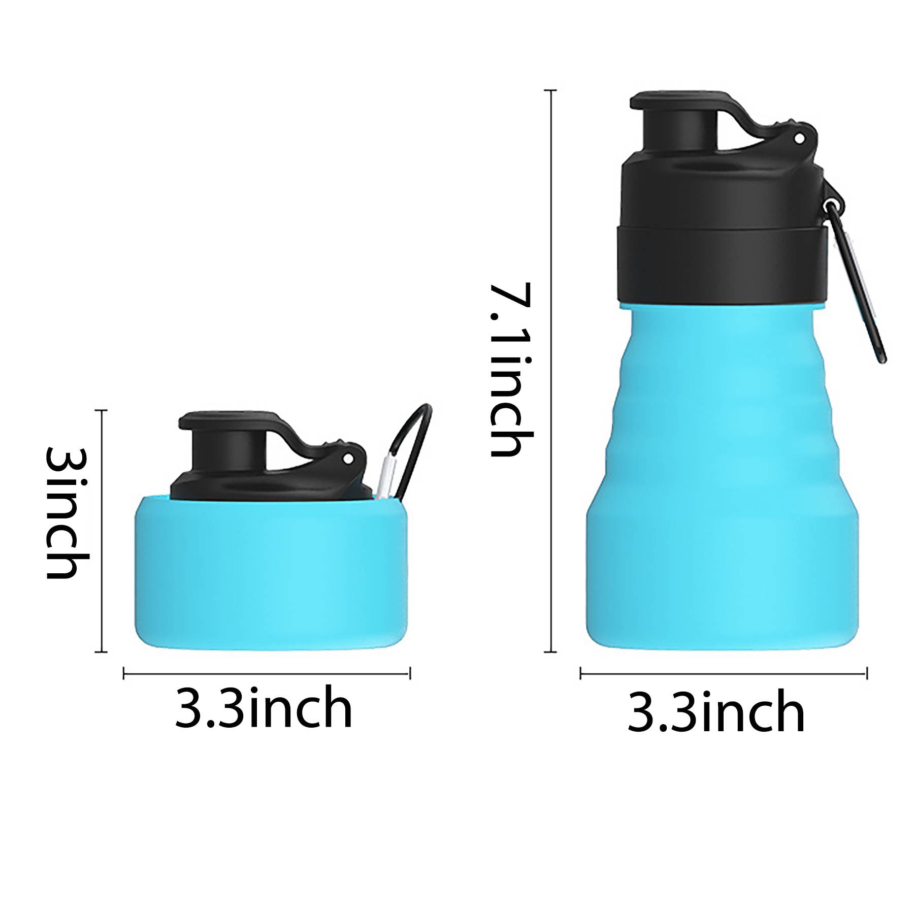 17.3 oz Fashion Portable Silicone Folding Water Bottle 6
