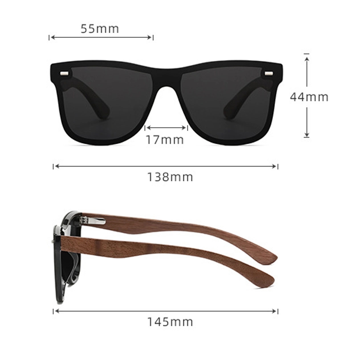 Customize Polarized Sunglasses With Wooden Frame Legs 5