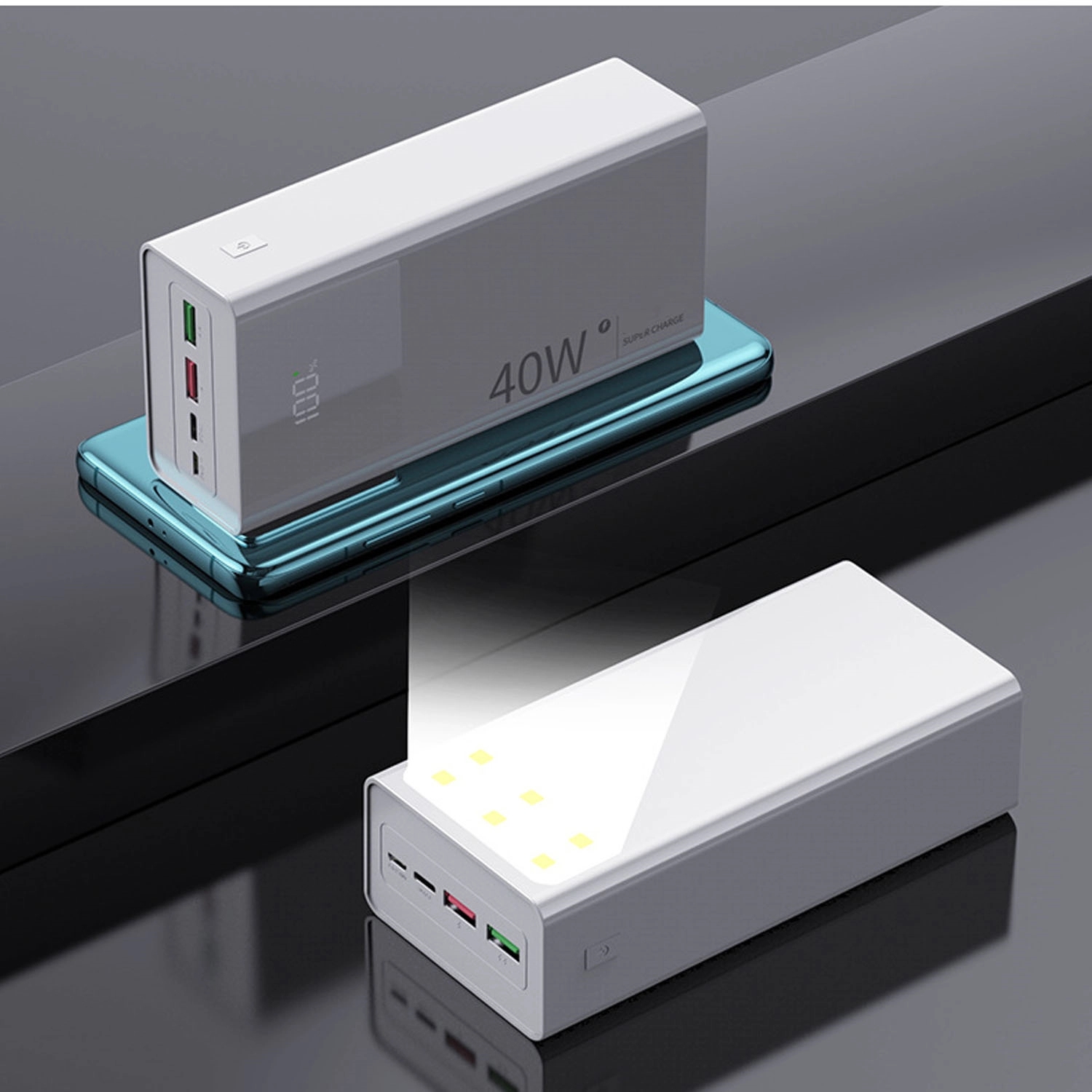 30000Mah Power Bank 40W Fast Charging With Smart Led Display 5