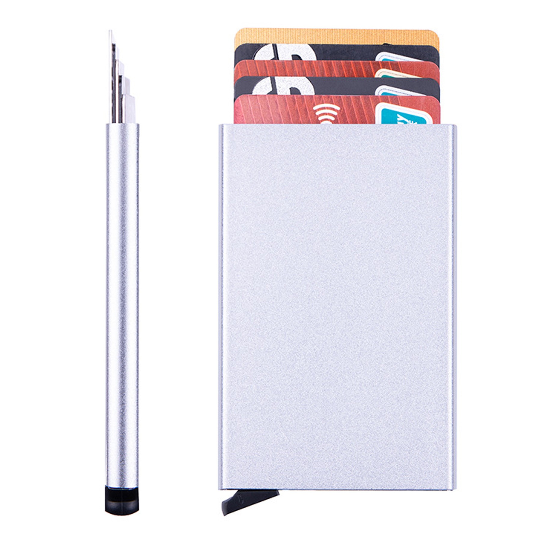 Pop Up RFID Blocking Slim Aluminum Card Holder 2