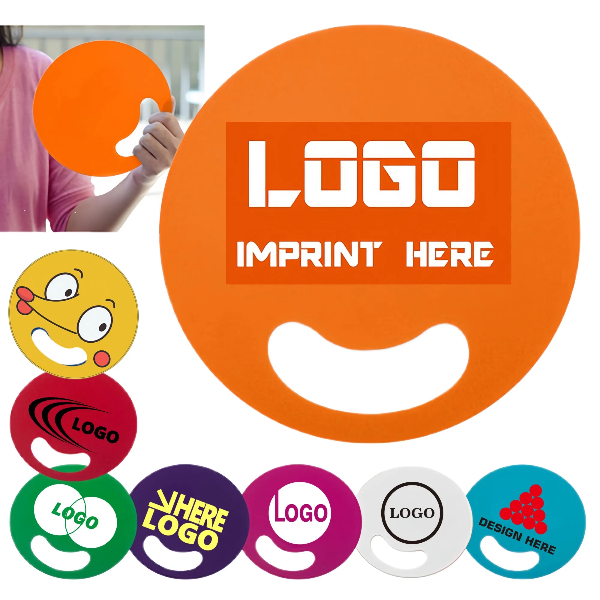 Custom Hand Held Fan With Ventilation Hole For Corporate