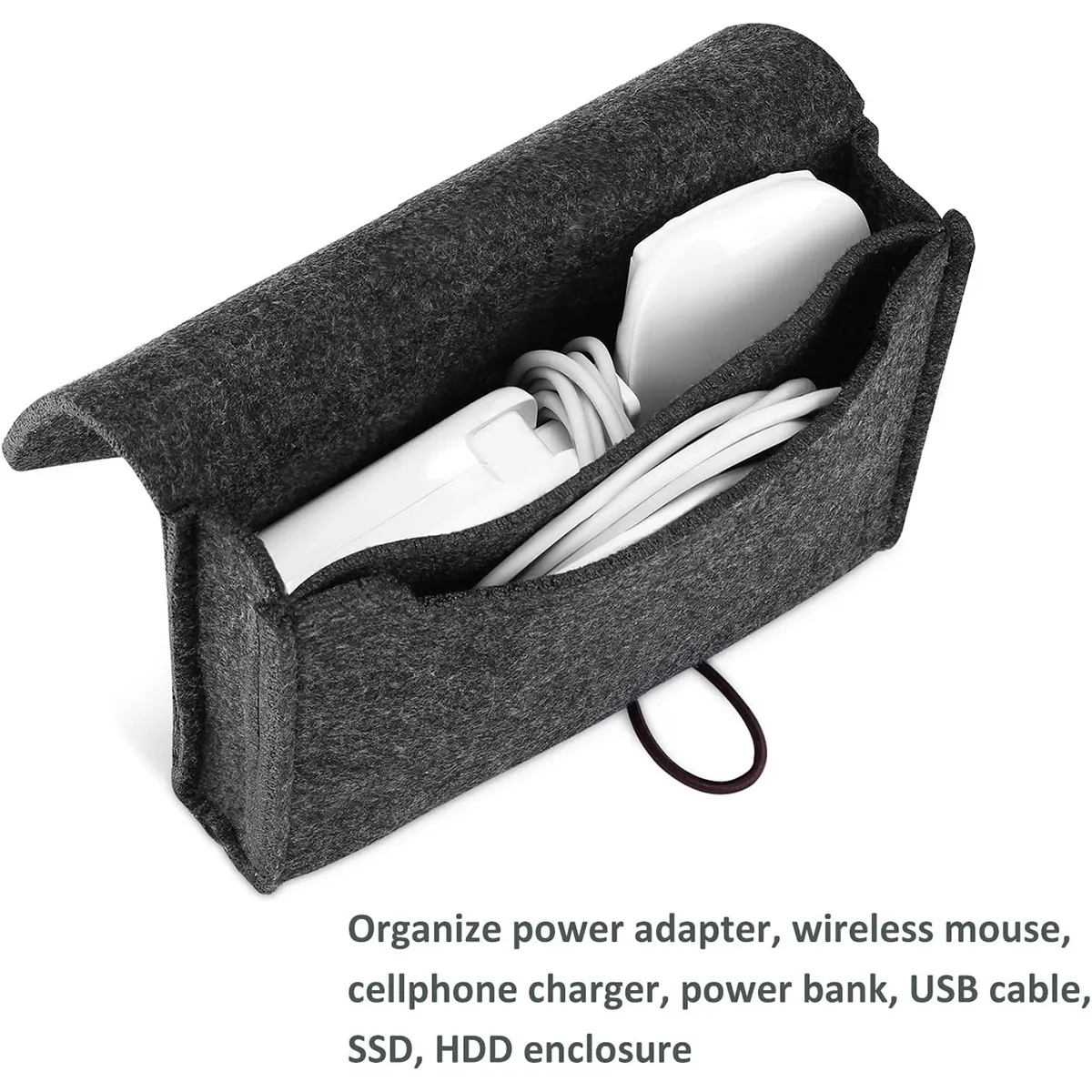 Portable Felt Power Adapter Storage Bag Protective Case 4